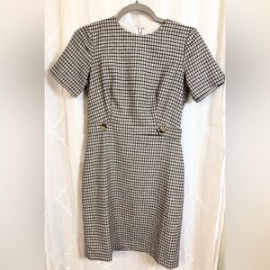 Ann Taylor Black and White Grid Mini Dress